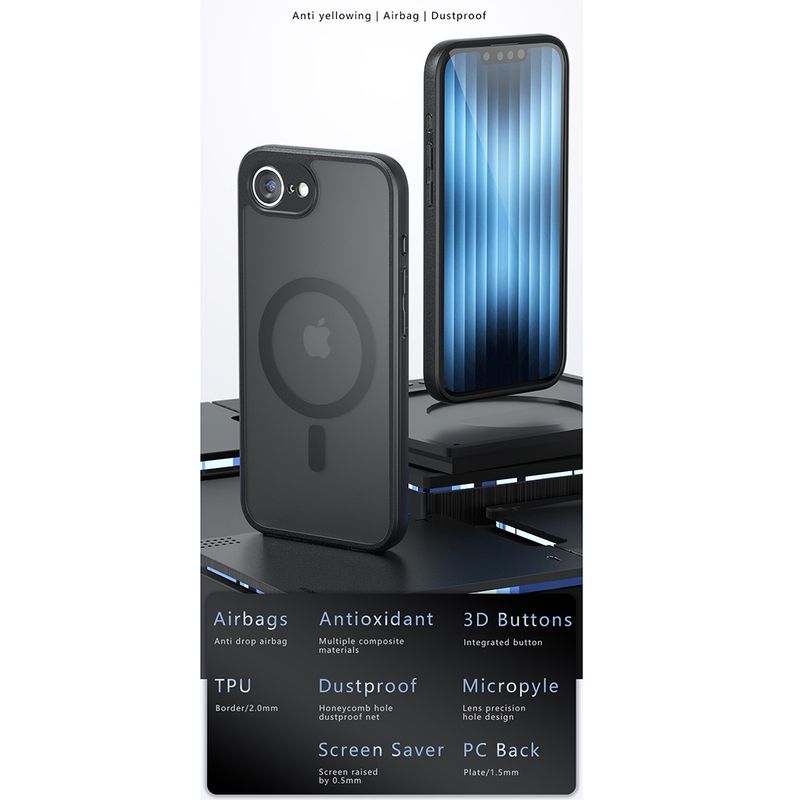 Laptop, Telefoane si Tablete - Telefoane mobile si accesorii - Accesorii Telefoane - Huse telefoane - Husa pentru iPhone 14 - Techsuit PureFrost MagSafe - Negru - Infinity.ro