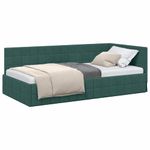 Casa si Gradina - Mobilier - Paturi si accesorii - Paturi - Cadru de pat coltar Verde inchis 100 x 200 cm Catifea - Infinity.ro