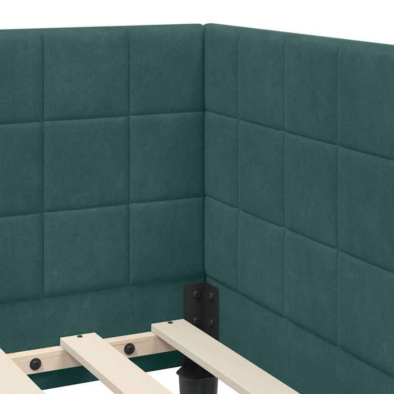 Casa si Gradina - Mobilier - Paturi si accesorii - Paturi - Cadru de pat coltar Verde inchis 100 x 200 cm Catifea - Infinity.ro