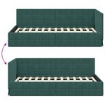 Casa si Gradina - Mobilier - Paturi si accesorii - Paturi - Cadru de pat coltar Verde inchis 100 x 200 cm Catifea - Infinity.ro