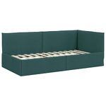 Casa si Gradina - Mobilier - Paturi si accesorii - Paturi - Cadru de pat coltar Verde inchis 90 x 200 cm tesatura - Infinity.ro