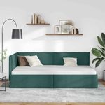 Casa si Gradina - Mobilier - Paturi si accesorii - Paturi - Cadru de pat coltar Verde inchis 90 x 200 cm tesatura - Infinity.ro