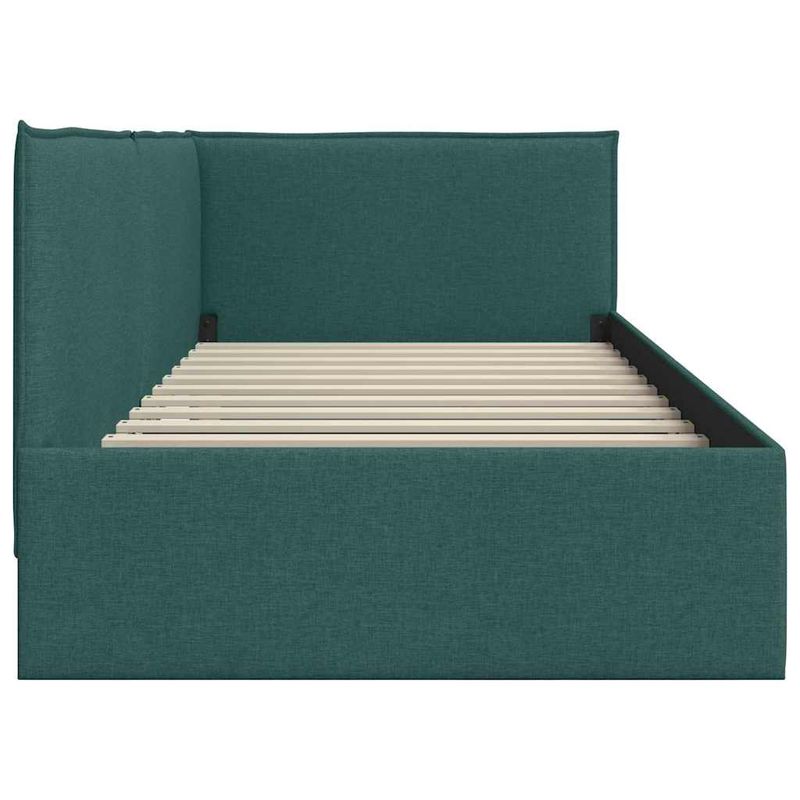 Casa si Gradina - Mobilier - Paturi si accesorii - Paturi - Cadru de pat coltar Verde inchis 90 x 200 cm tesatura - Infinity.ro