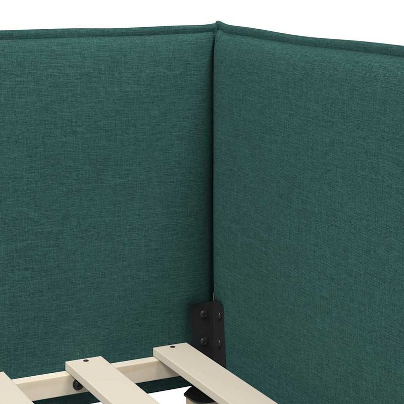 Casa si Gradina - Mobilier - Paturi si accesorii - Paturi - Cadru de pat coltar Verde inchis 90 x 200 cm tesatura - Infinity.ro
