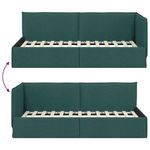 Casa si Gradina - Mobilier - Paturi si accesorii - Paturi - Cadru de pat coltar Verde inchis 90 x 200 cm tesatura - Infinity.ro