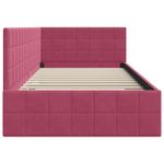 Casa si Gradina - Mobilier - Paturi si accesorii - Paturi - Cadru de pat coltar cu headboard bordo 90 x 200 cm Catifea - Infinity.ro