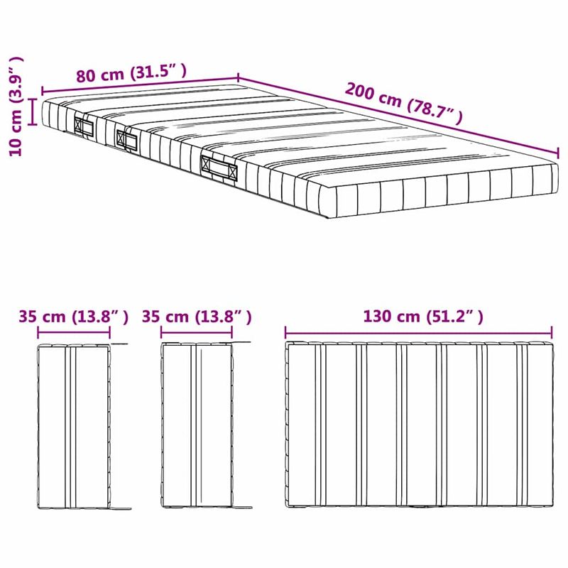 Casa si Gradina - Mobilier - Saltele si somiere - Saltele - Saltea din spuma Manual Alb 80 x 200 cm tesatura - Infinity.ro