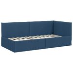 Casa si Gradina - Mobilier - Paturi si accesorii - Paturi - Cadru de pat coltar cu headboard albastru 80 x 200 cm tesatura - Infinity.ro