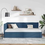 Casa si Gradina - Mobilier - Paturi si accesorii - Paturi - Cadru de pat coltar cu headboard albastru 80 x 200 cm tesatura - Infinity.ro