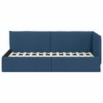 Casa si Gradina - Mobilier - Paturi si accesorii - Paturi - Cadru de pat coltar cu headboard albastru 80 x 200 cm tesatura - Infinity.ro