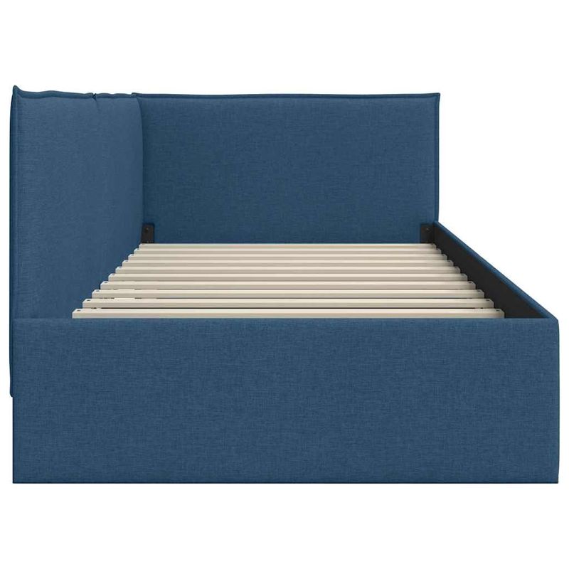 Casa si Gradina - Mobilier - Paturi si accesorii - Paturi - Cadru de pat coltar cu headboard albastru 80 x 200 cm tesatura - Infinity.ro