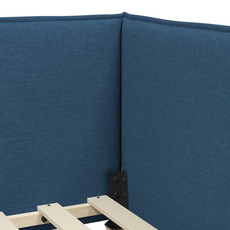 Casa si Gradina - Mobilier - Paturi si accesorii - Paturi - Cadru de pat coltar cu headboard albastru 80 x 200 cm tesatura - Infinity.ro