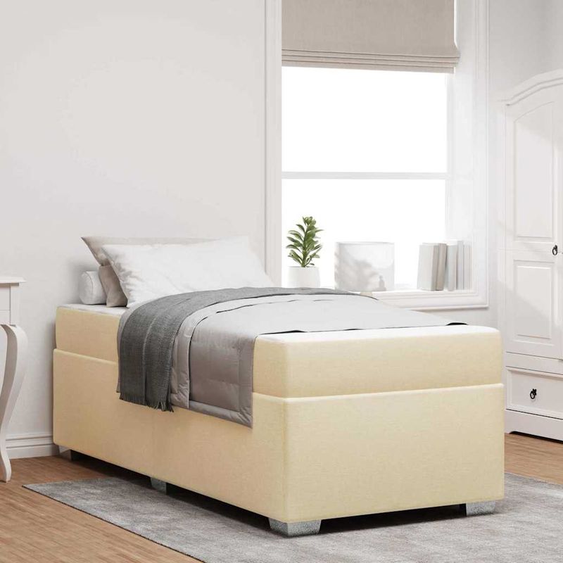 Casa si Gradina - Mobilier - Paturi si accesorii - Paturi - Cadru de pat Crem 90 x 190 cm tesatura - Infinity.ro