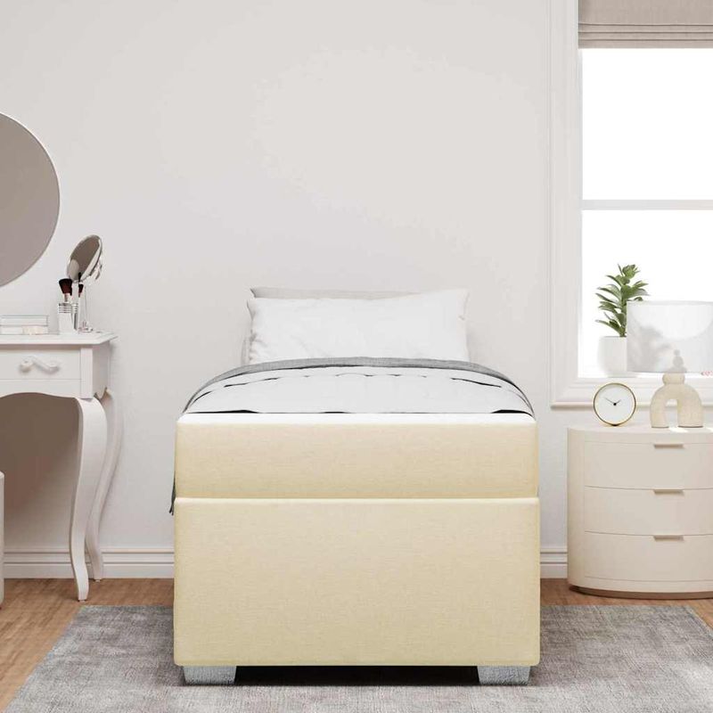 Casa si Gradina - Mobilier - Paturi si accesorii - Paturi - Cadru de pat Crem 90 x 190 cm tesatura - Infinity.ro
