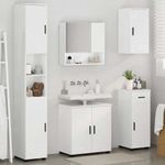 Casa si Gradina - Mobilier - Mobilier baie - Corpuri baie - Set de mobilier pentru baie cu sertar 5 pcs Alb foarte lucios - Infinity.ro