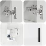 Casa si Gradina - Mobilier - Mobilier baie - Corpuri baie - Set de mobilier pentru baie cu sertar 5 pcs Alb foarte lucios - Infinity.ro