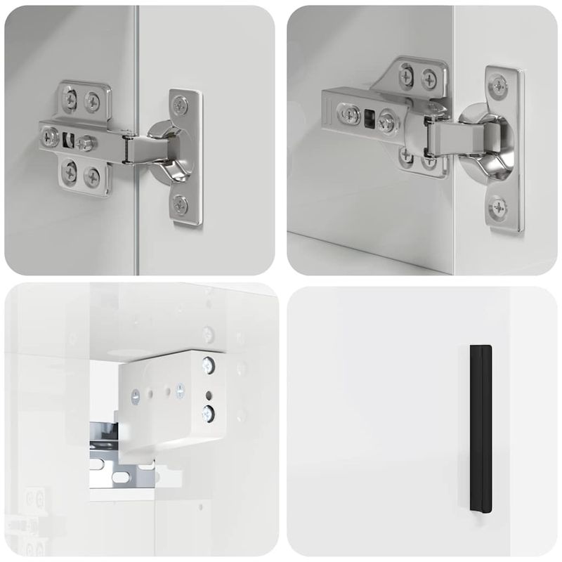Casa si Gradina - Mobilier - Mobilier baie - Corpuri baie - Set de mobilier pentru baie cu sertar 5 pcs Alb foarte lucios - Infinity.ro