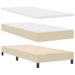 Casa si Gradina - Mobilier - Paturi si accesorii - Paturi - Pat boxspring cu saltea cu saltea cu headboard Crem 80 x 200 cm - Infinity.ro