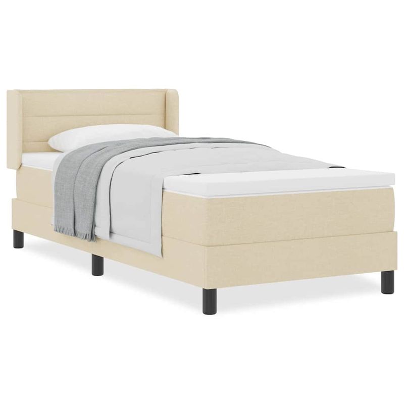 Casa si Gradina - Mobilier - Paturi si accesorii - Paturi - Pat boxspring cu saltea cu saltea cu headboard Crem 80 x 200 cm - Infinity.ro