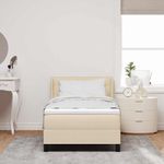 Casa si Gradina - Mobilier - Paturi si accesorii - Paturi - Pat boxspring cu saltea cu saltea cu headboard Crem 80 x 200 cm - Infinity.ro