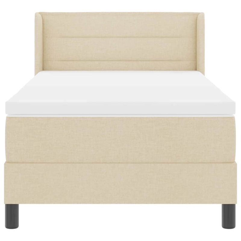 Casa si Gradina - Mobilier - Paturi si accesorii - Paturi - Pat boxspring cu saltea cu saltea cu headboard Crem 80 x 200 cm - Infinity.ro