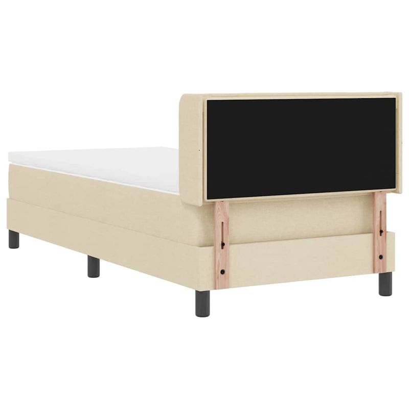 Casa si Gradina - Mobilier - Paturi si accesorii - Paturi - Pat boxspring cu saltea cu saltea cu headboard Crem 80 x 200 cm - Infinity.ro
