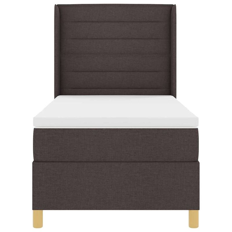 Casa si Gradina - Mobilier - Paturi si accesorii - Paturi - Pat cu arcuri cu saltea Maro 90 x 190 cm tesatura - Infinity.ro