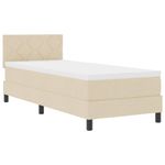 Casa si Gradina - Mobilier - Paturi si accesorii - Paturi - Pat cu arcuri cu saltea cu headboard Crem 80 x 200 cm tesatura - Infinity.ro