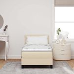 Casa si Gradina - Mobilier - Paturi si accesorii - Paturi - Pat cu arcuri cu saltea cu headboard Crem 80 x 200 cm tesatura - Infinity.ro