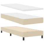 Casa si Gradina - Mobilier - Paturi si accesorii - Paturi - Pat cu arcuri cu saltea cu headboard Crem 80 x 200 cm tesatura - Infinity.ro