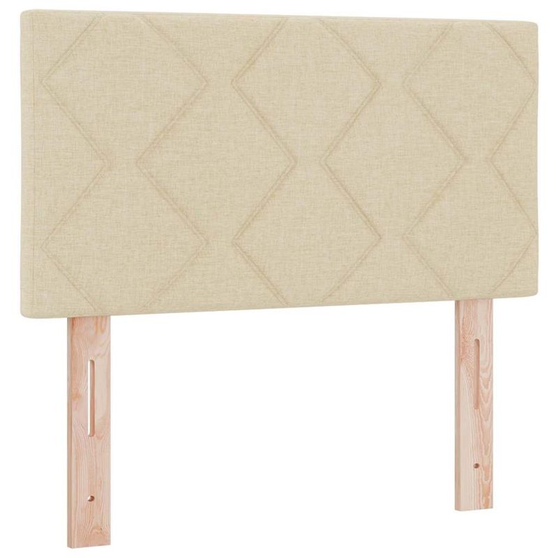 Casa si Gradina - Mobilier - Paturi si accesorii - Paturi - Pat cu arcuri cu saltea cu headboard Crem 80 x 200 cm tesatura - Infinity.ro