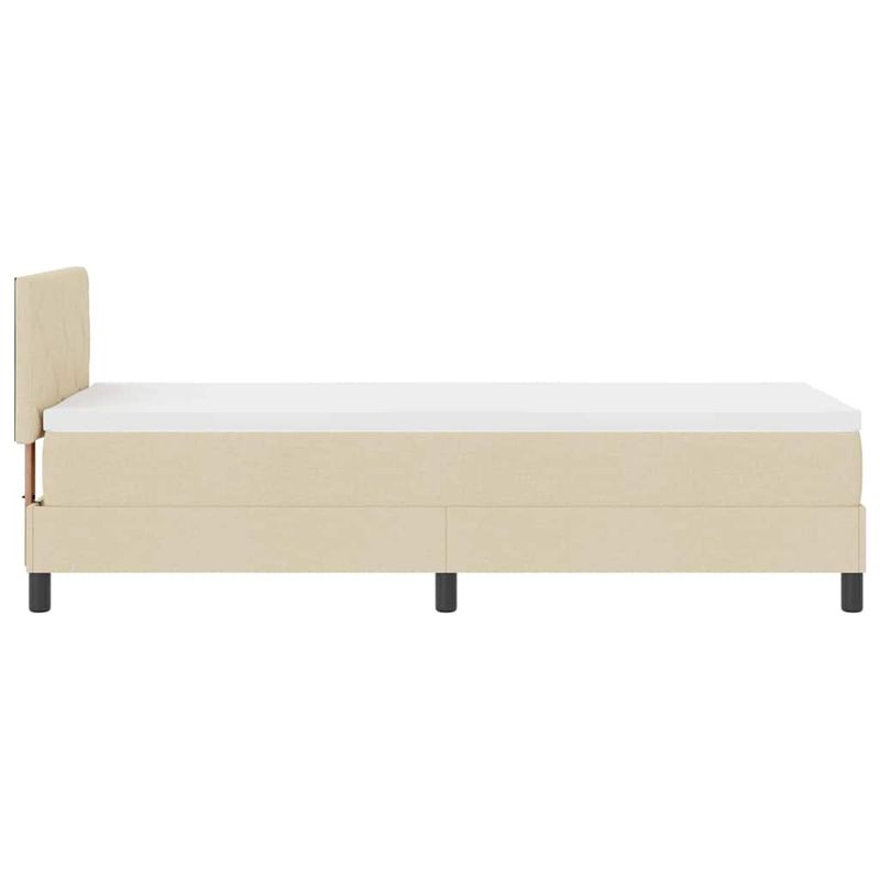 Casa si Gradina - Mobilier - Paturi si accesorii - Paturi - Pat cu arcuri cu saltea cu headboard Crem 80 x 200 cm tesatura - Infinity.ro