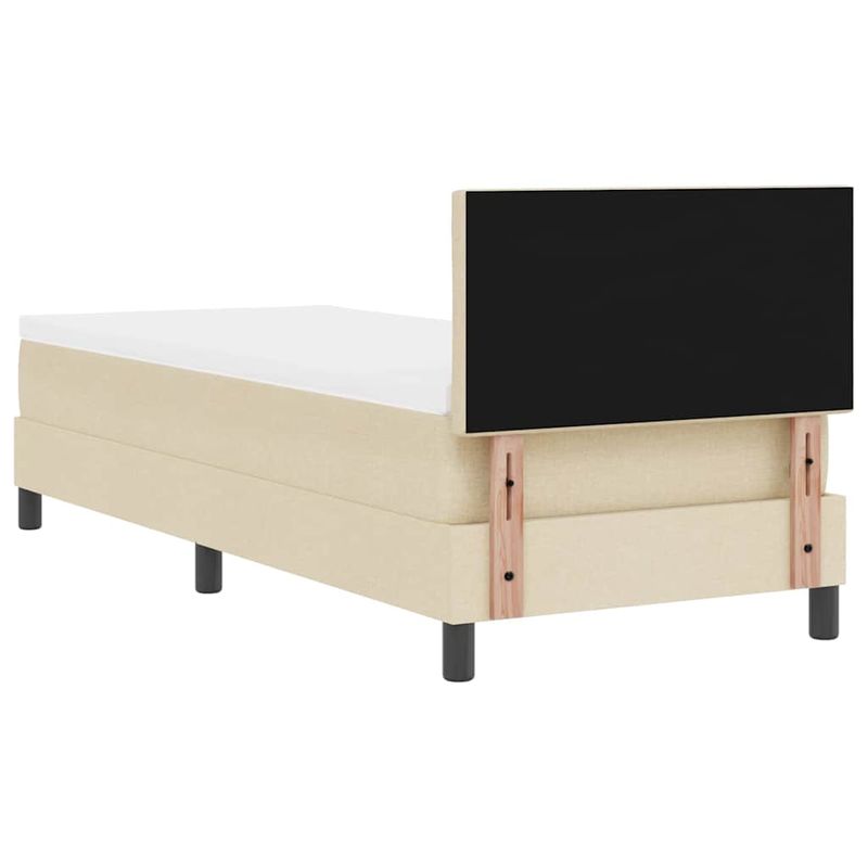 Casa si Gradina - Mobilier - Paturi si accesorii - Paturi - Pat cu arcuri cu saltea cu headboard Crem 80 x 200 cm tesatura - Infinity.ro