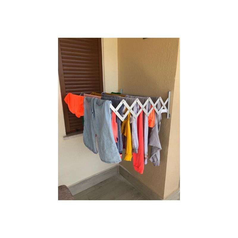 Market - Spalare si intretinere rufe - Uscatoare de rufe si accesorii - Uscator rufe metalic SGTT Classic MD2, prindere pe perete, extensibil, capacitate uscare 7.2m - Infinity.ro