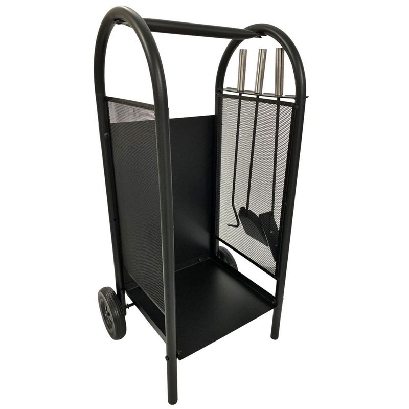 Casa si Gradina - Termice - Sobe, Seminee si accesorii - Accesorii seminee si sobe - Suport cu roti pentru lemne + 3 accesorii pentru sobe si seminee - Infinity.ro