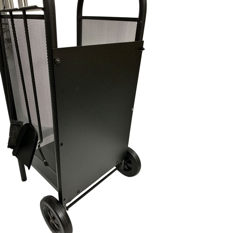 Casa si Gradina - Termice - Sobe, Seminee si accesorii - Accesorii seminee si sobe - Suport cu roti pentru lemne + 3 accesorii pentru sobe si seminee - Infinity.ro