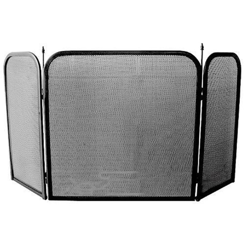 Casa si Gradina - Termice - Sobe, Seminee si accesorii - Accesorii seminee si sobe - Panou pliabil pentru protectie semineu, otel negru, 54x95 cm - Infinity.ro