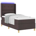 Casa si Gradina - Mobilier - Paturi si accesorii - Paturi - Pat cu arcuri cu saltea Maro 90 x 190 cm tesatura - Infinity.ro