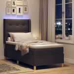 Casa si Gradina - Mobilier - Paturi si accesorii - Paturi - Pat cu arcuri cu saltea Maro 90 x 190 cm tesatura - Infinity.ro