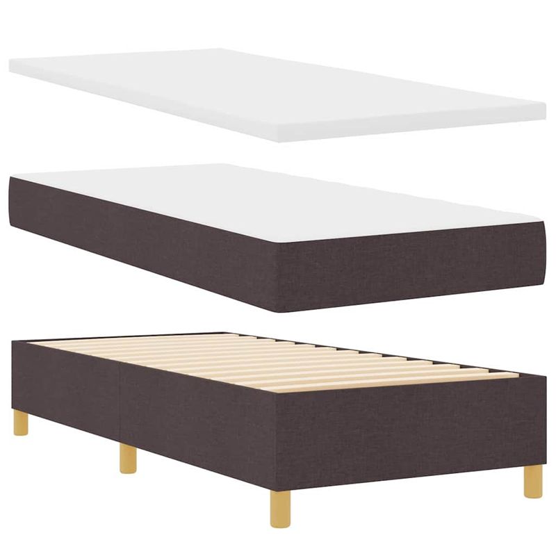 Casa si Gradina - Mobilier - Paturi si accesorii - Paturi - Pat cu arcuri cu saltea Maro 90 x 190 cm tesatura - Infinity.ro