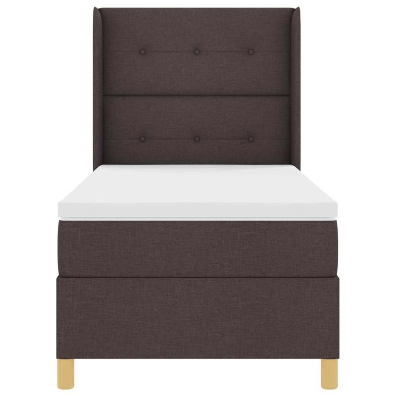 Casa si Gradina - Mobilier - Paturi si accesorii - Paturi - Pat cu arcuri cu saltea Maro 90 x 190 cm tesatura - Infinity.ro