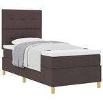 Casa si Gradina - Mobilier - Paturi si accesorii - Paturi - Pat cu arcuri cu saltea Maro inchis 90 x 190 cm tesatura - Infinity.ro