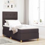 Casa si Gradina - Mobilier - Paturi si accesorii - Paturi - Pat cu arcuri cu saltea Maro inchis 90 x 190 cm tesatura - Infinity.ro