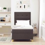 Casa si Gradina - Mobilier - Paturi si accesorii - Paturi - Pat cu arcuri cu saltea Maro inchis 90 x 190 cm tesatura - Infinity.ro