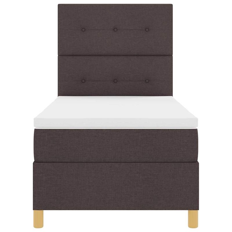 Casa si Gradina - Mobilier - Paturi si accesorii - Paturi - Pat cu arcuri cu saltea Maro inchis 90 x 190 cm tesatura - Infinity.ro