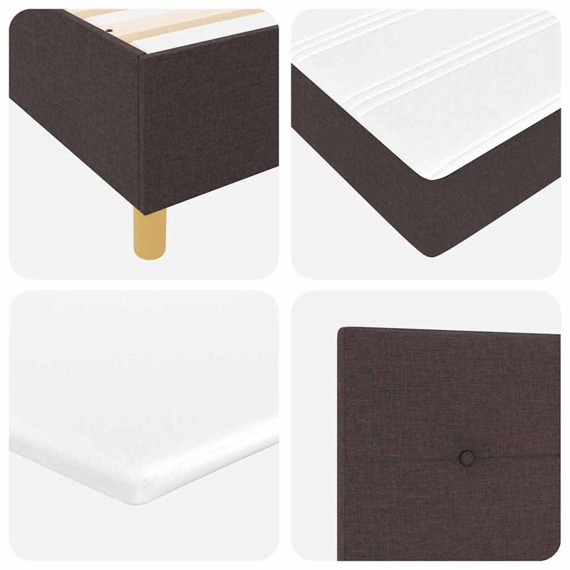 Casa si Gradina - Mobilier - Paturi si accesorii - Paturi - Pat cu arcuri cu saltea Maro inchis 90 x 190 cm tesatura - Infinity.ro