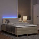 Casa si Gradina - Mobilier - Paturi si accesorii - Paturi - Pat cu arcuri cu saltea cu headboard Crem 120 x 190 cm tesatura - Infinity.ro