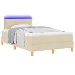 Casa si Gradina - Mobilier - Paturi si accesorii - Paturi - Pat cu arcuri cu saltea cu headboard Crem 120 x 190 cm tesatura - Infinity.ro