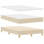 Casa si Gradina - Mobilier - Paturi si accesorii - Paturi - Pat cu arcuri cu saltea cu headboard Crem 120 x 190 cm tesatura - Infinity.ro