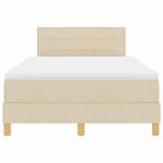Casa si Gradina - Mobilier - Paturi si accesorii - Paturi - Pat cu arcuri cu saltea cu headboard Crem 120 x 190 cm tesatura - Infinity.ro